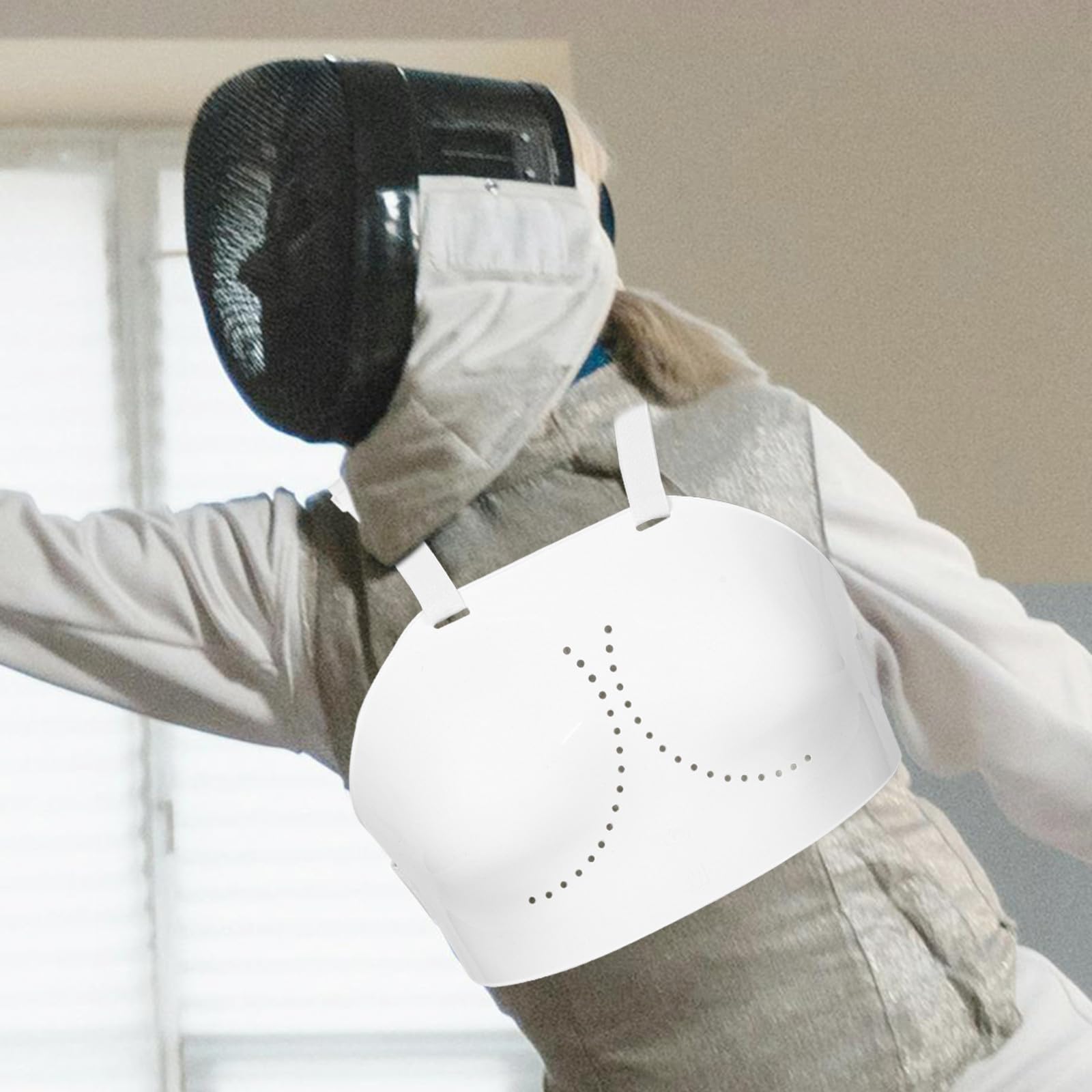 Protezione Torace per Scherma Ergonomica in Pvc Bianco Copertura Completa e Vestibilità Confortevole per Ragazza 17 Anni Pratica di Scherma