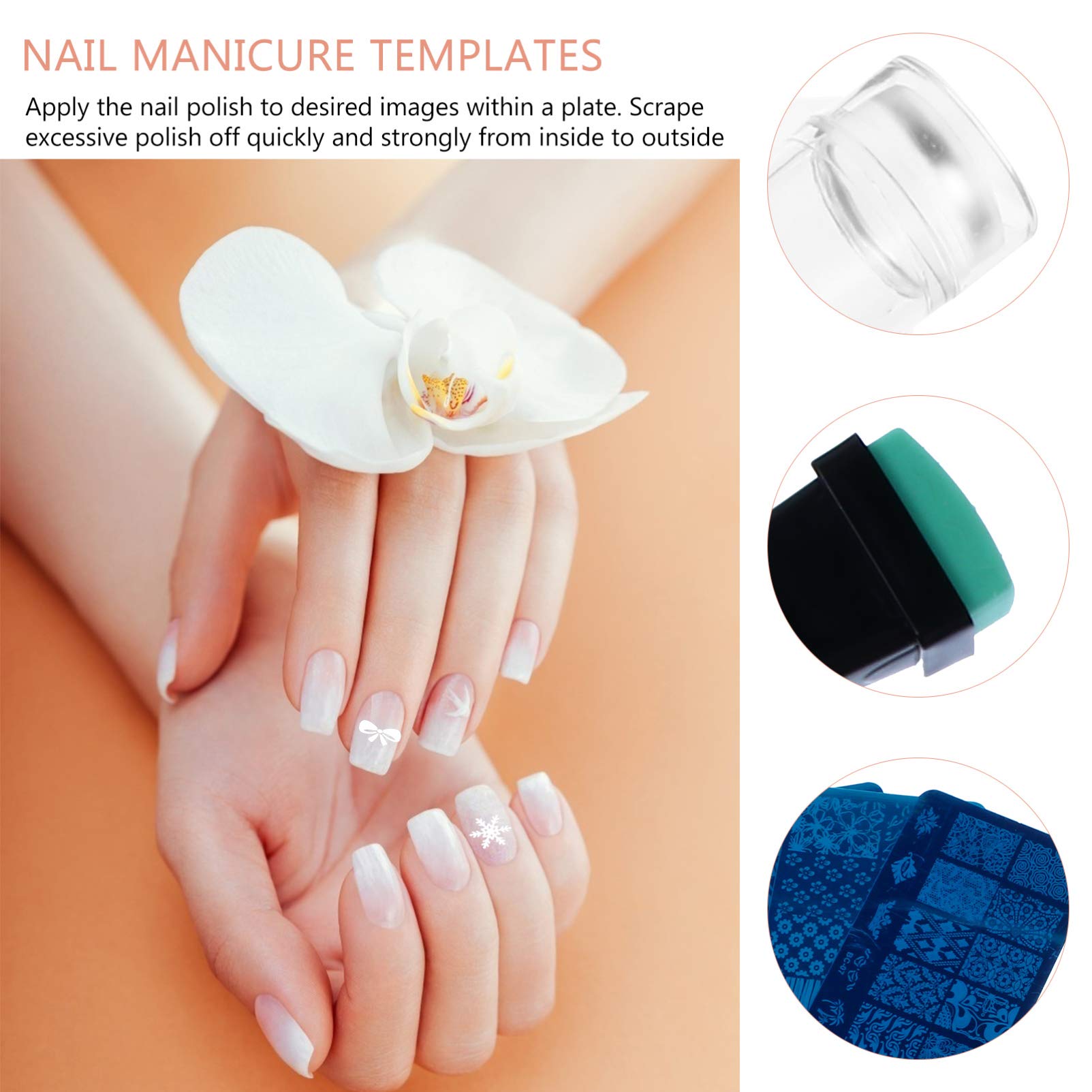 Beavorty 2 Set Di Piastre Per Timbri Per Nail Art in Acciaio Inossidabile Set Di Modelli Per Timbri Per Unghie Stencil Per Timbri Per Manicure 13 Pezzi * 2