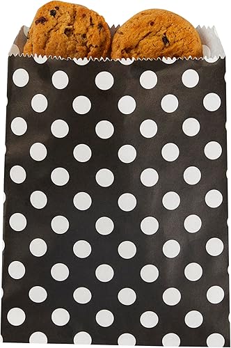 Miniatura 10 de Bolsas de galletas de 7 x 5 pulgadas, 100 bolsas de papel biodegradables para golosinas, para uso como recuerdos de fiesta o bolsas de dulces, aptas