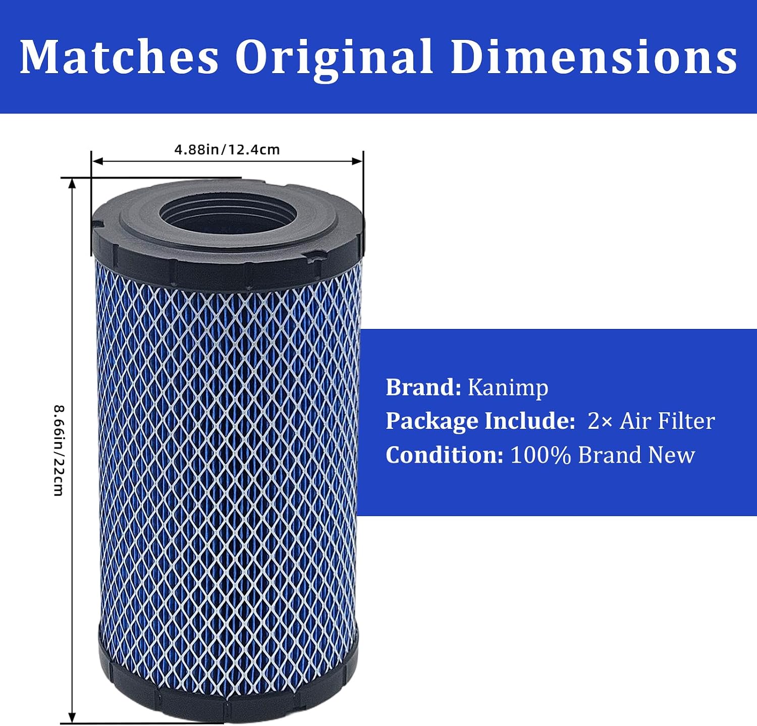 7082265 Air Filter Compatible with Polaris Ranger 1000, Ranger Crew XP 1000, Ranger XP 1000 2018-2023 (2 PCS)