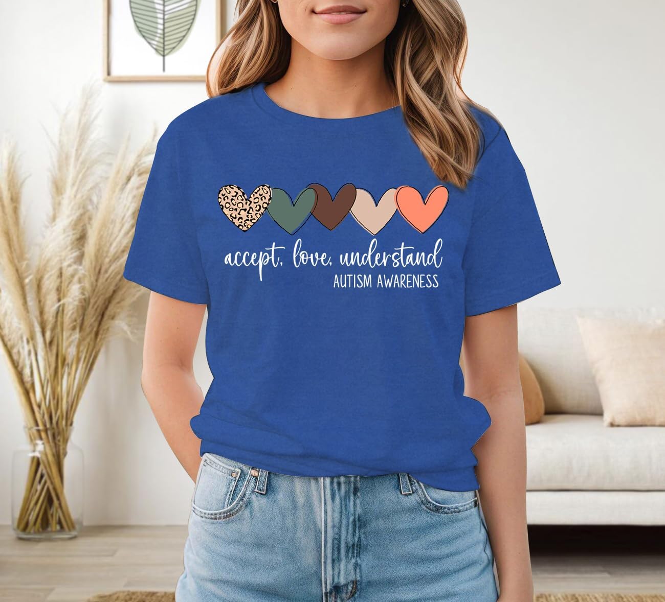 Womens Autism Awareness Shirts Autistic Support T-Shirt Mental Health Tops - Image 2