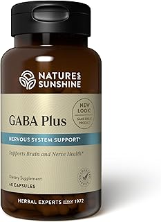 Nature's Sunshine GABA Plus, 60 Capsules, Kosher | Brain Health and Nervous System Support to Help Find A Sense of Relaxation and Peace