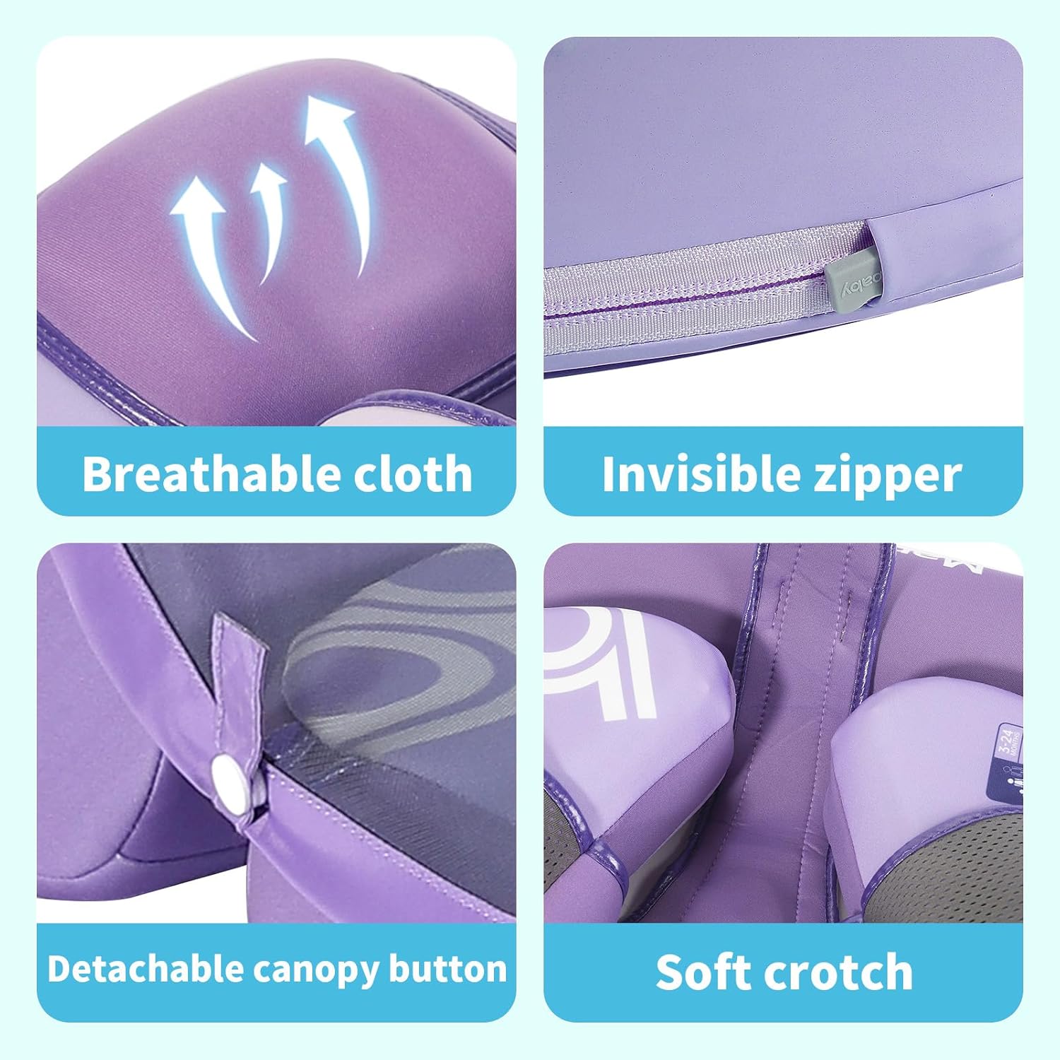 Mambobaby Float with Canopy and Tail New Upgraded Non-Inflatable Baby Pool Float Mambo Float Swim Trainer Solid Infant Swim Float Adjustable Pearl Foam Baby Swim Ring