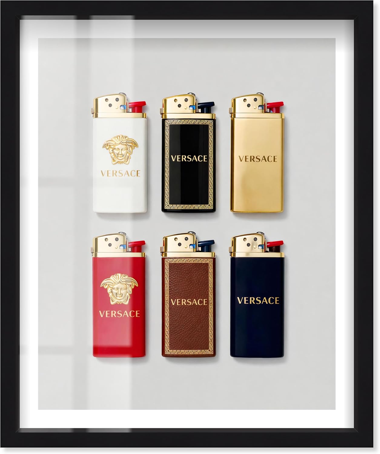 Luxury Lighters Shadowbox Print Glam Wall Decor by Notoriart, Black Frame, 36 x 45
