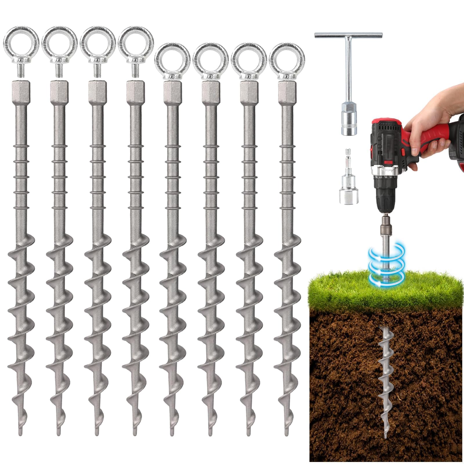Keltrion 8 Pcs Ground Anchors