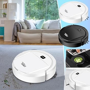 Robot Vacuum and Mop Combo, 3 in 1 Cleaning Sweeping and Sucking Robot Vacuum Cleaner, Household Intelligent Thin Robot Vacuum, Low-Noise, for Hard Floor, Pet Hair Daily Use White
