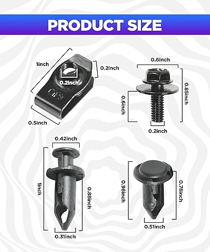 Miniatura 3 de 35 piezas de pernos de cuerpo de protección contra salpicaduras para motor, protector contra salpicaduras, protector contra salpicaduras,