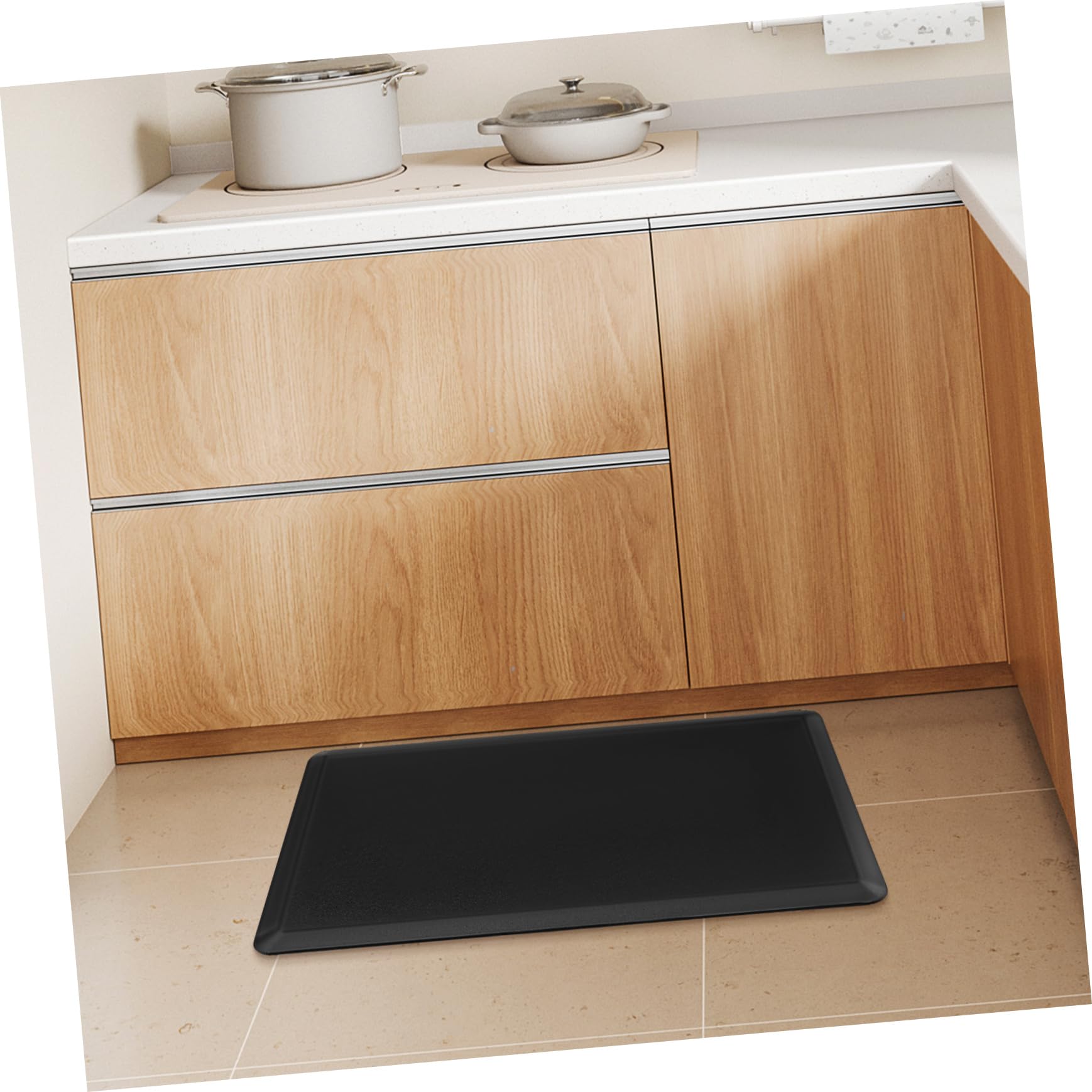 Tappeto Antirfatica Nero 44x71x1, 2 Cm in Pvc e Schiuma