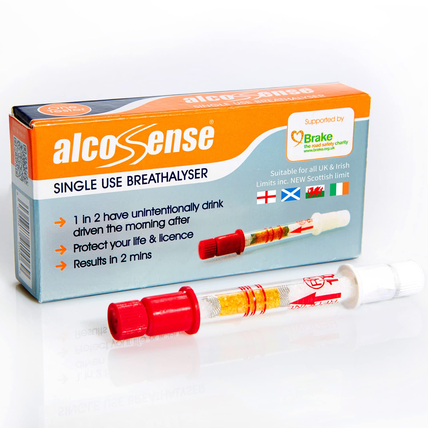 AlcoSense UK Single Use Breathalyser | Supplied to Several UK Police Forces for Road Safety Alcohol Awareness and Drink Drive Campaigns | Breathalyzer Works with all UK, Scottish and Irish Limits
