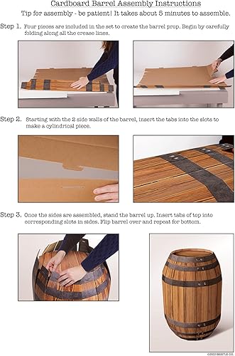 Miniatura 3 de Beistle Cartón corrugado de 33 x 22.75 pulgadas, barril de madera tridimensional para decoración de fiesta temática de granja