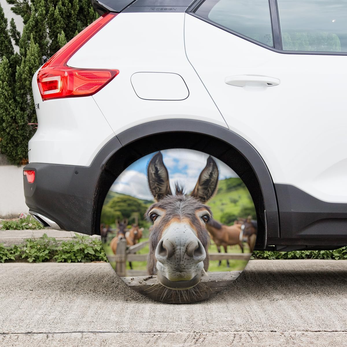 Spare Tire Cover Elegant Donkey Wheel Covers Protectors Waterproof Dust-Proof Universal Fit Trailer, RV, SUV and Many Vehicle 15 Inch