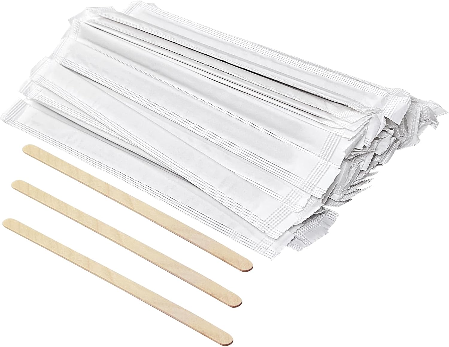400 Count Individually Wrapped Coffee Stirrers, 5.5 Inch Wooden Stir Sticks | for Coffee Bar, Office Coffee Station, Tea, Hot Cocoa, Cocktails