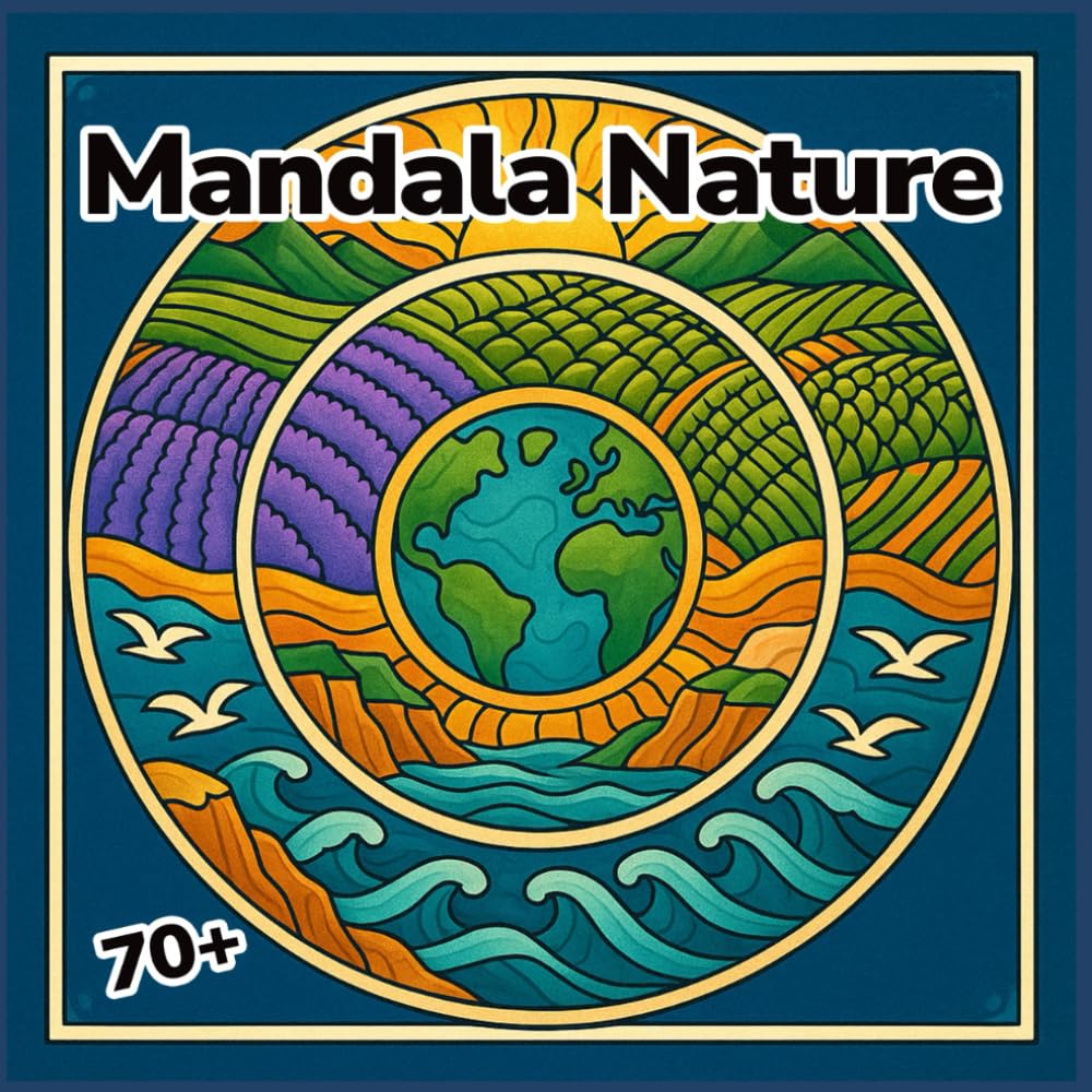 Mandala Nature: Libro da colorare antistress con 70+ mandala della natura in bianco e nero