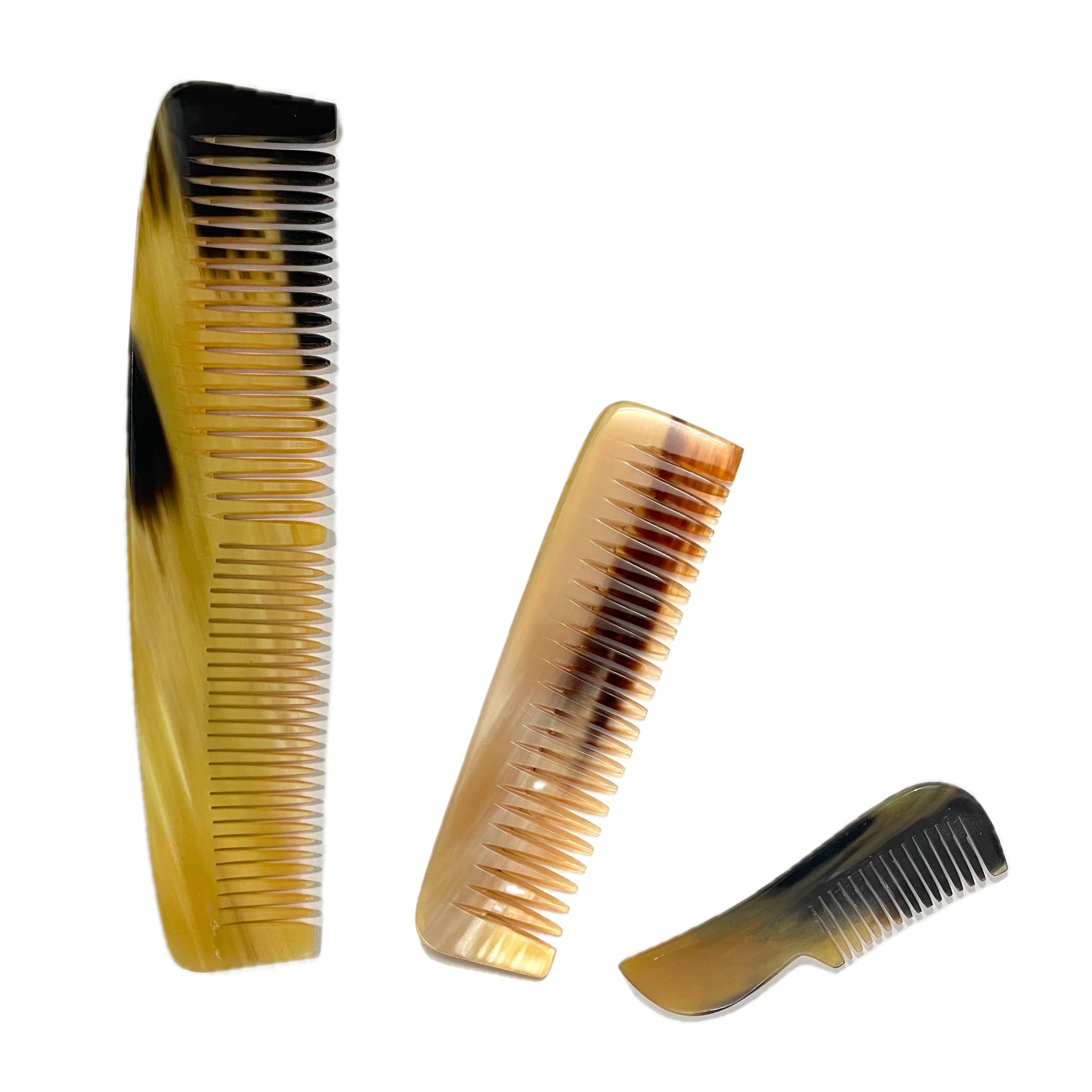 ecoshilp Exquisite Handcrafted Horn Comb Set | Natural & Gentle hair care | Pack of 3