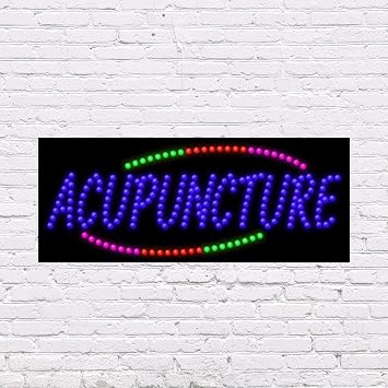 LED Acupuncture Sign for Retail Business Displays |Advertising Electronic Light Up Sign for Windows Walls |11"h x 27"w x 2"d