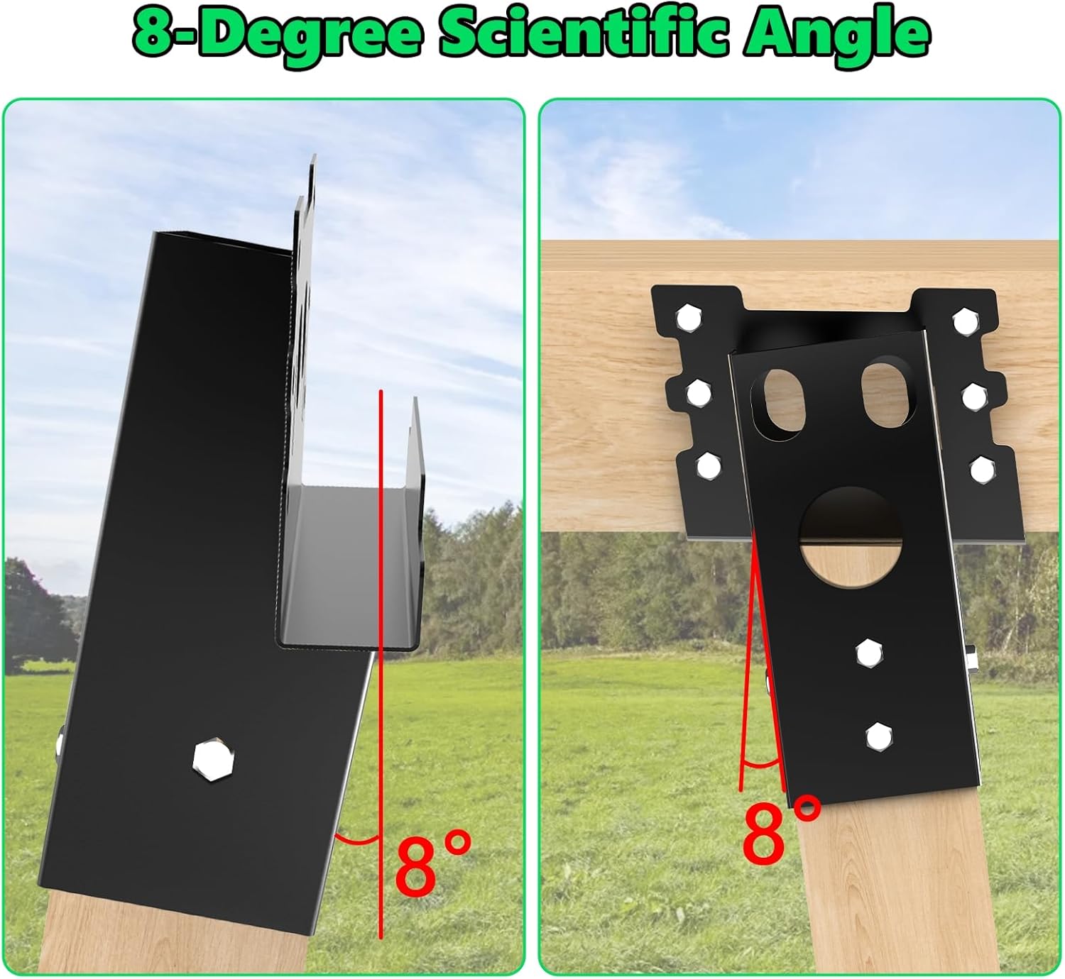 Elevator Bracket with Screws, Deer Stand Brackets 4x4, Deers Blind with Powder Coating Outdoor for Hunting Box Elevated Platform Tree