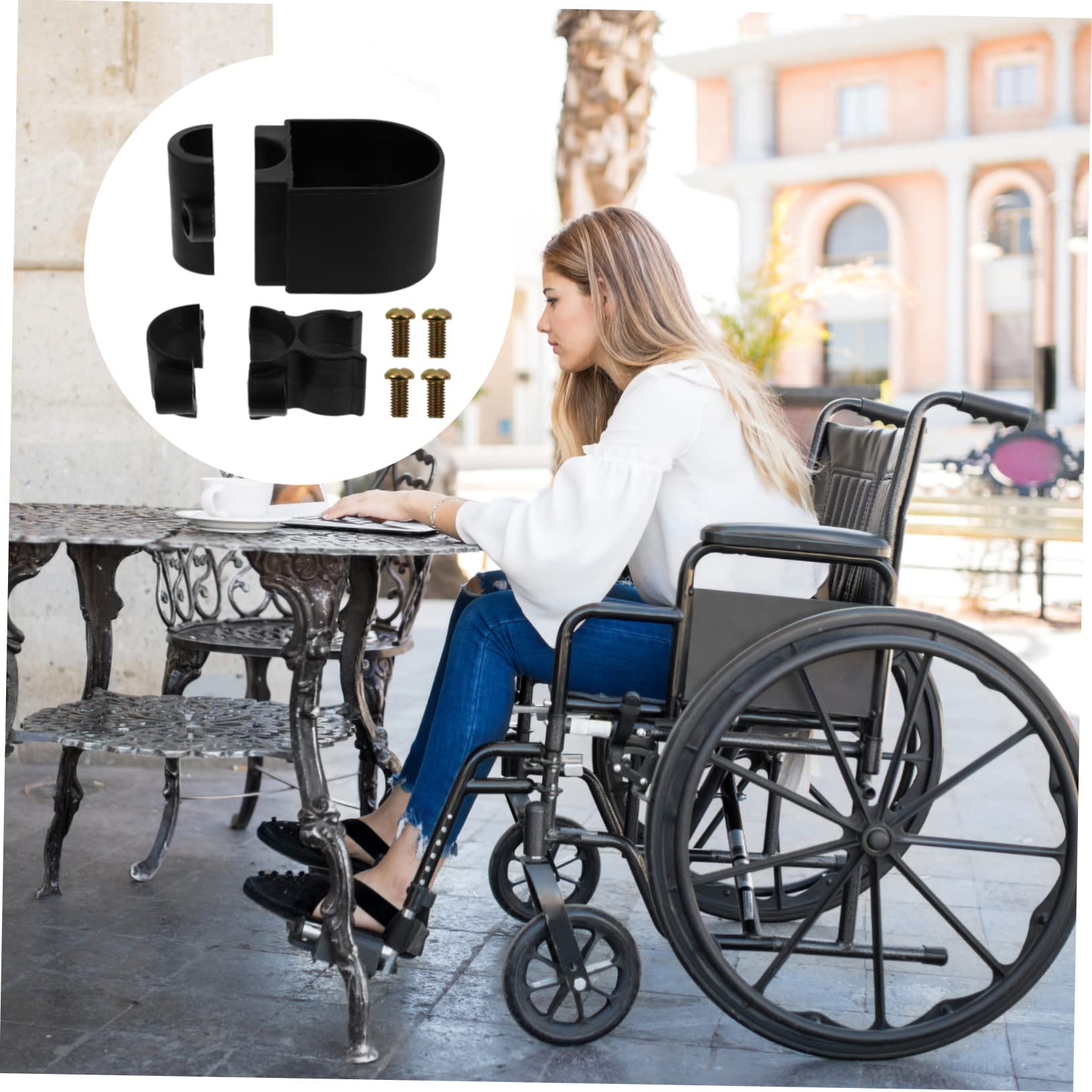 Housoutil 3sets Porta Per Deambulatore e Sedia Rotelle Di Accessori Resistente e Facile Da Installare Adatto Bastoni Di Diverse Forme e Materiale Di Alta Qualità e Macchia