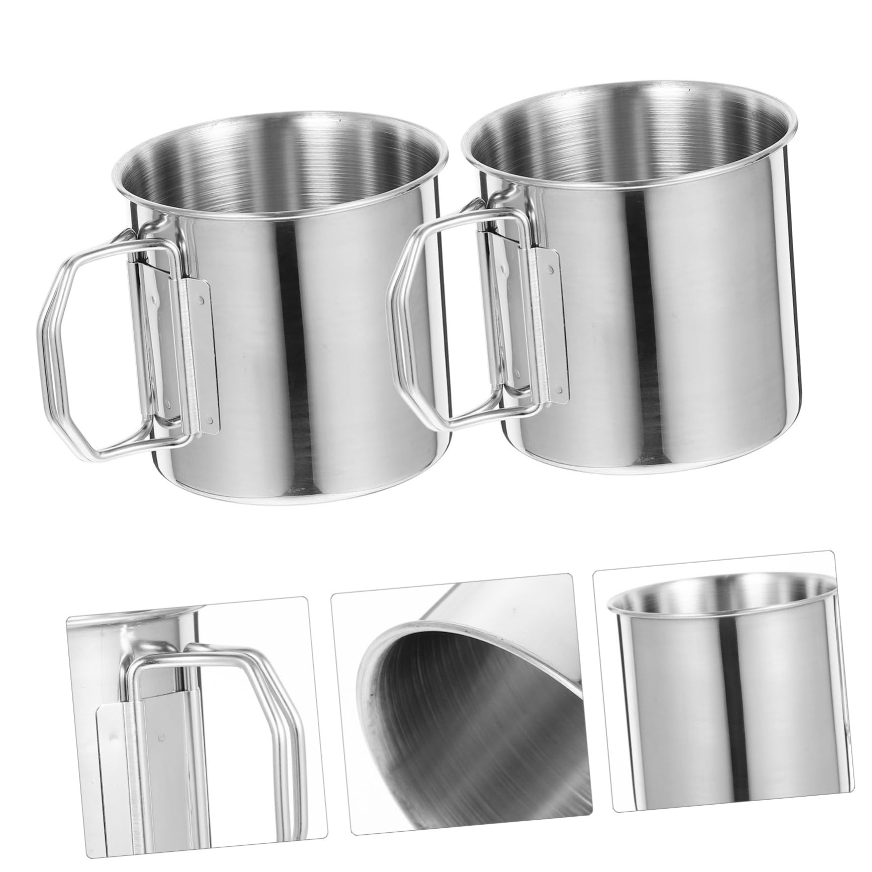 Toyvian 4 Ensembles Tasse De Camping Rétractable Acier Inoxydable De Mug Portable Pour Boissons Accessoire Pour Randonnée Activités Extérieures 2 Pièces * 4
