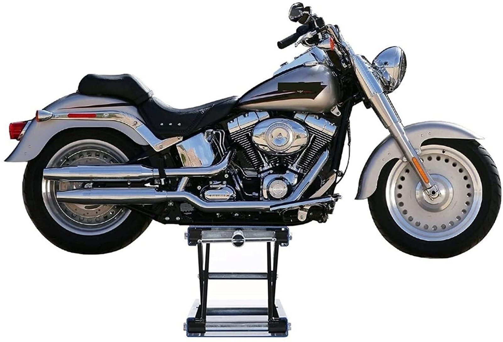Podnośnik nożycowy motocyklowy, wytrzymały, 499 kg, szeroki pokład do bezpiecznego podnoszenia, idealny do konserwacji i naprawy garażu