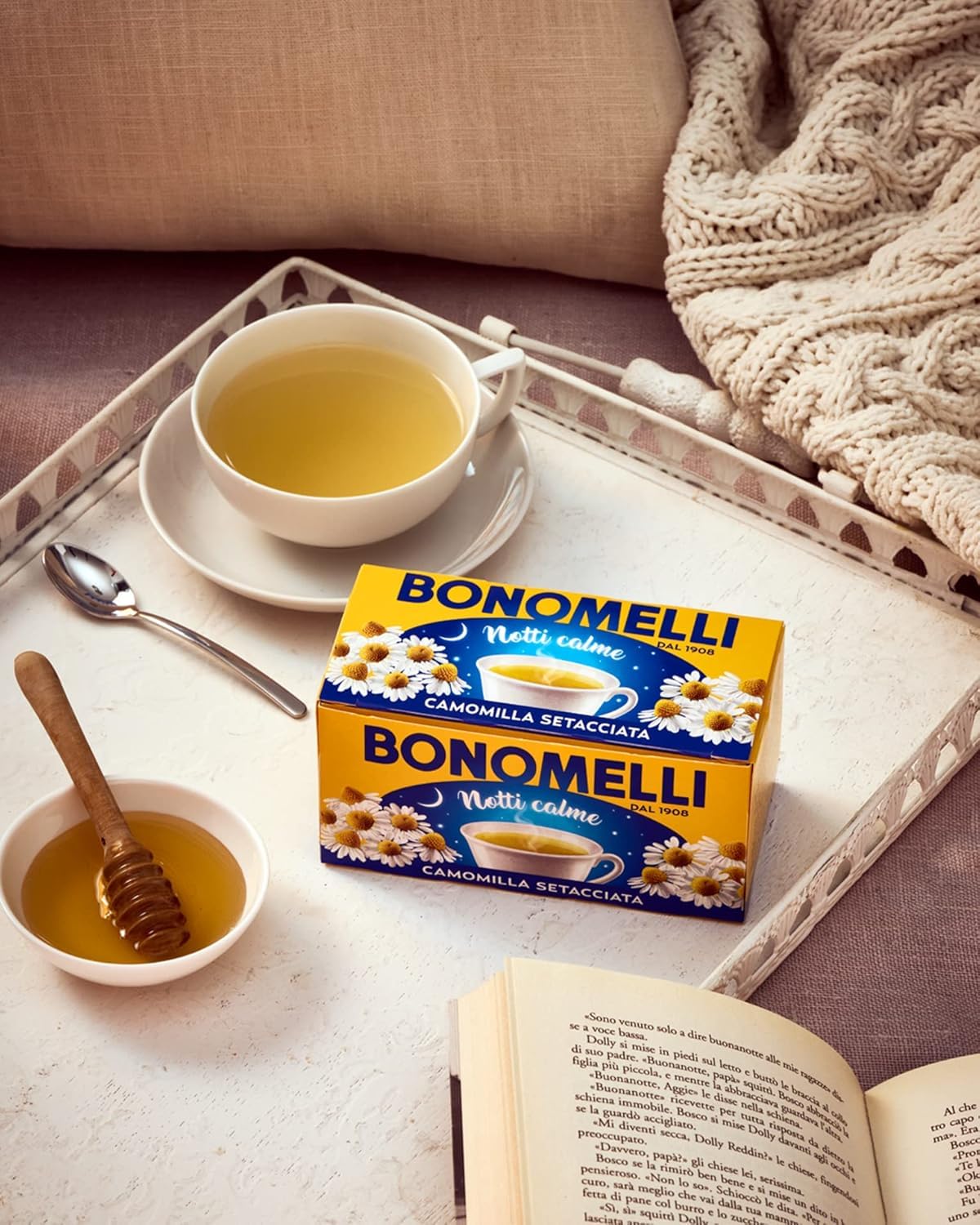 24x Bonomelli Gesiebte Kamille Camomilla Setacciata 18 filtri, Kamille 18 beutel 27g + Beni Culinari Kostenloser Schlüsselanhänger