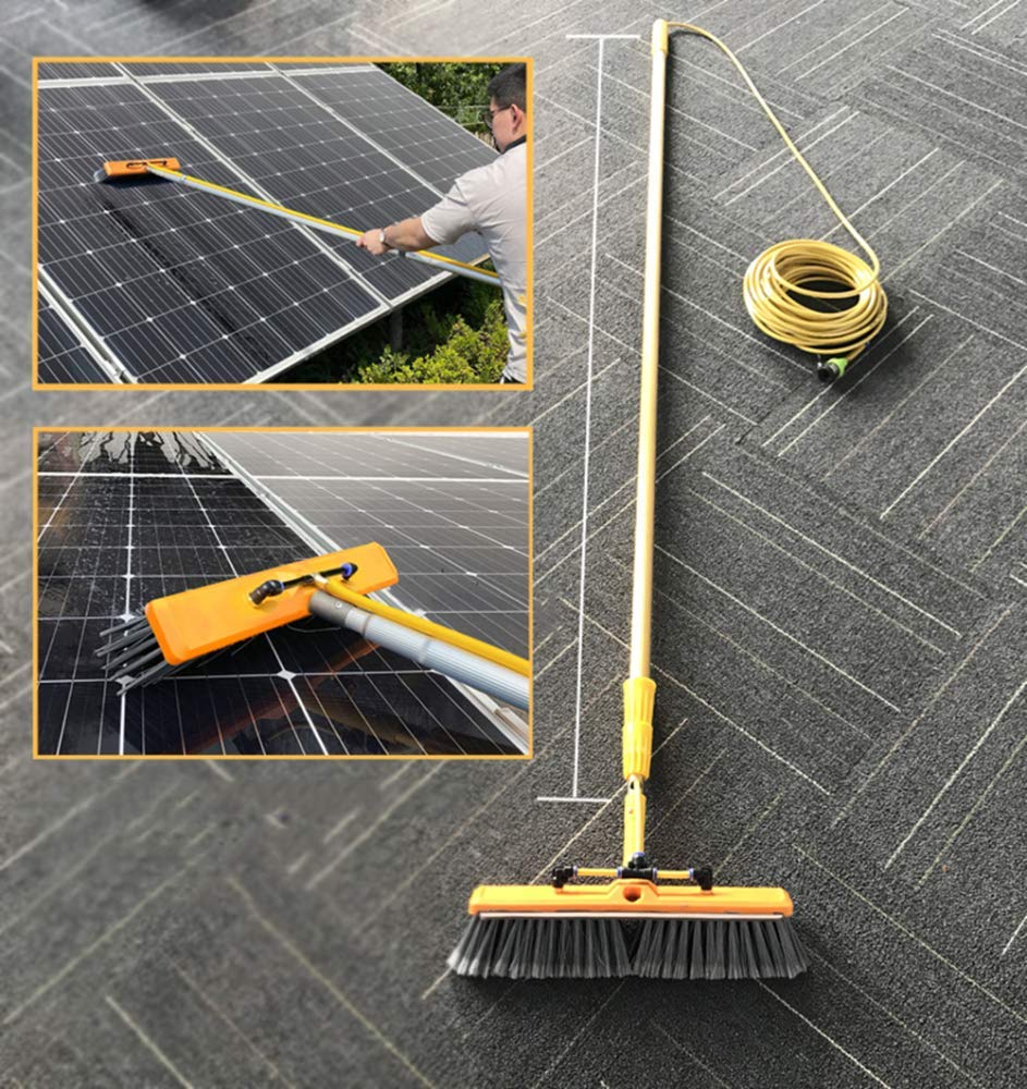 Limpiador fotovoltaico para limpiar ventanas 4M-12M, cepillo telescópico alimentado por agua, limpieza de ventanas, limpiador extensible, herramientas de limpieza de techos de invernadero