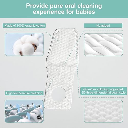 Miniatura 5 de Limpiador bucal de 35 unidades, limpiador de lengua para recién nacidos, cepillos de dientes con dedos para niños de 0 a 36 meses, cuidado de la