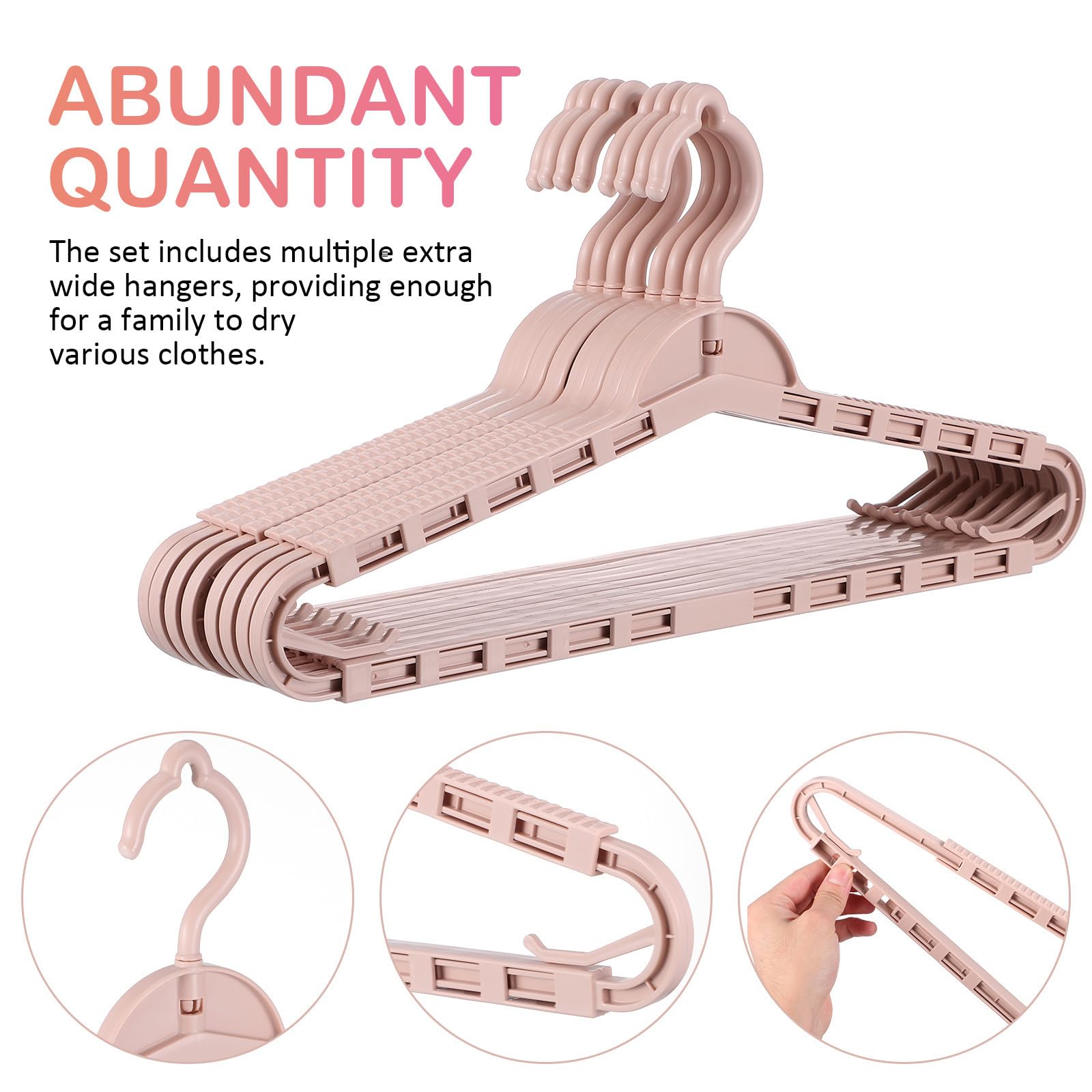 Perchas para Organizar para Estructura Resistente en Diseño Elegante y Extensibles de 8 Piezas, Multiusos Ropa Armarios Casa