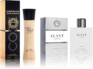 Men Cologne Set (3.4oz/100ml x 2PCS) Eau De Perfume Natural Spray Notes of Woody, Spicy, Citrus & Aromatic Long Lasting Fragrance for Daily Use (AvantI&BCIGold)