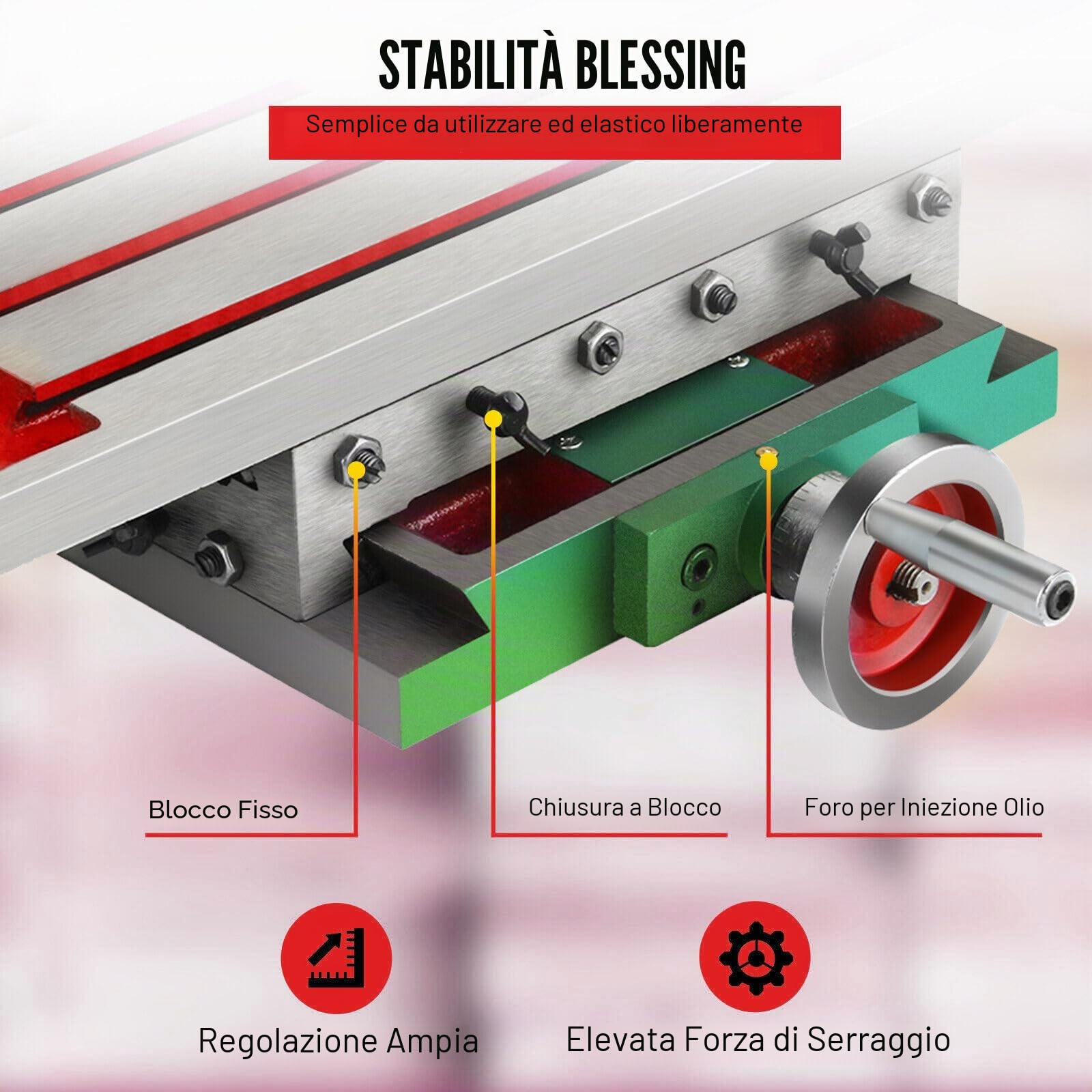 Tavolo a Croce per Trapano da 450 mm - Morsa da 170 mm in Ghisa - Fresatura ad Alta Precisione per Trapano a Colonna Versatile