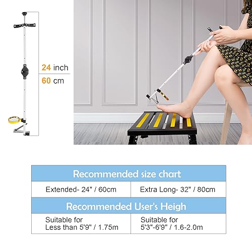 Miniatura 4 de Tijeras plegables de mango largo para uñas de los pies, incluye lupa, mango plegable, apertura de mandíbula ancha, diseño para personas mayores,