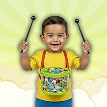 Kids Musical Drum Toy with Drum Sticks | Colourful Cartoon Printed Rhythm Drum for Toddlers | Fun Music Learning Toy for Kids Activities and Early Play (Mini Musical Drum)