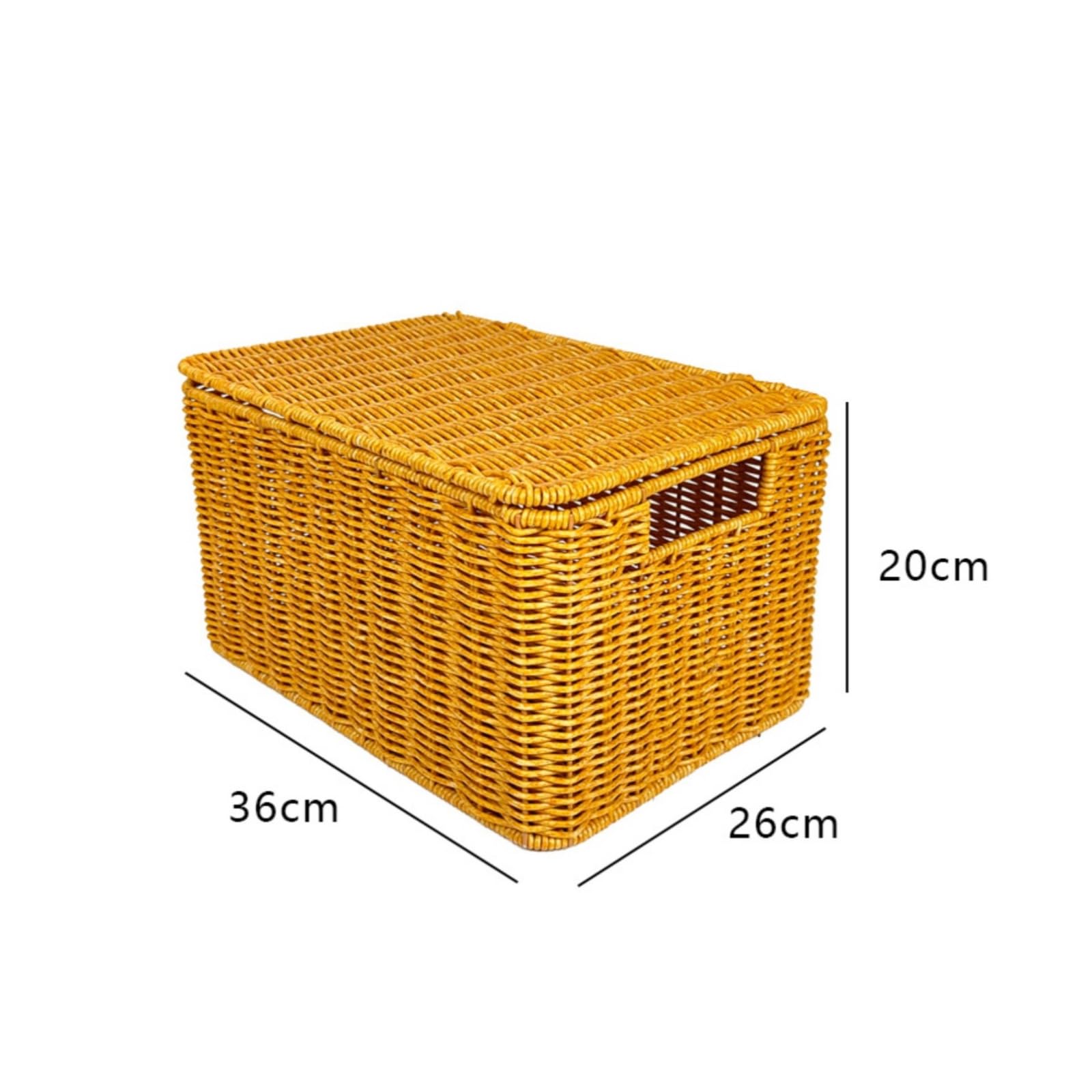Baoblaze Cesto Portaoggetti con Coperchio Maniglie Laterali Integrate, Intrecciato, Cesto intrecciato con Coperchio, per Armadio, L