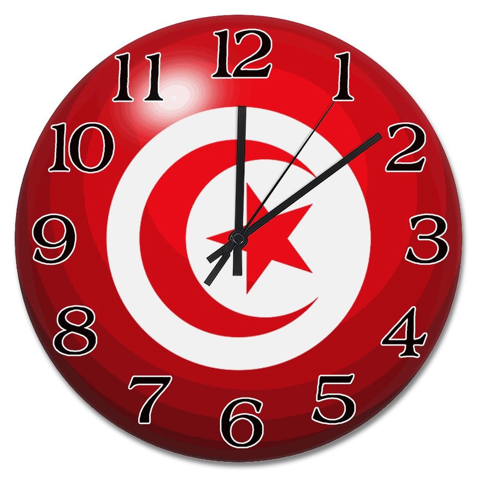 Horloge Tunisie grand format - Horloge murale à pile pour décorer le salon