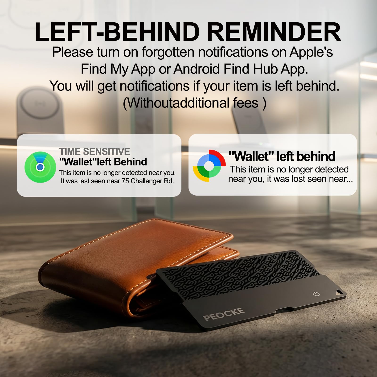 Tarjeta de seguimiento de cartera ultrafina de 0.23 cm (tanto iOS como Android) IP65 para carteras, pasaporte, funciona con Apple Find My (certificado MFi) y Google Android Find Hub, recargable