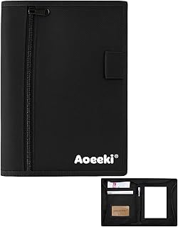 Car Glove Box Organizer, Registration Insurance Document Holder and Owners Manual Pouch with Flexible Secure Zippered Case Greeting Card for Vehicle Truck (Black)