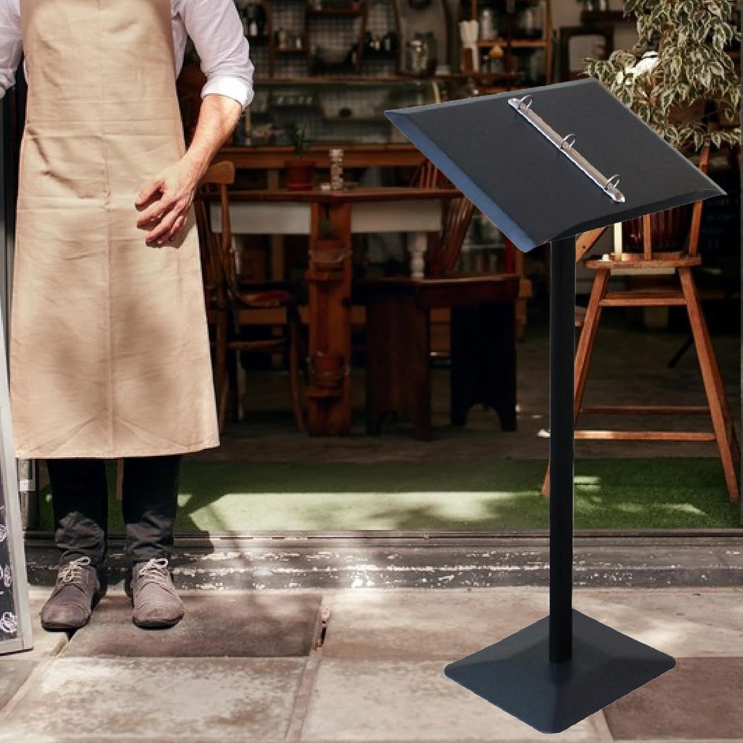 Amagogo Sign Holder Stand for Display Floor Standing Standing Display Poster Sign Stand Heavy Duty for Restaurant Wedding Indoor Menu, L