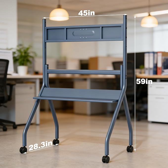 Soporte para pizarra inteligente HLEC 55"-86" con ruedas, blanco miniatura 3