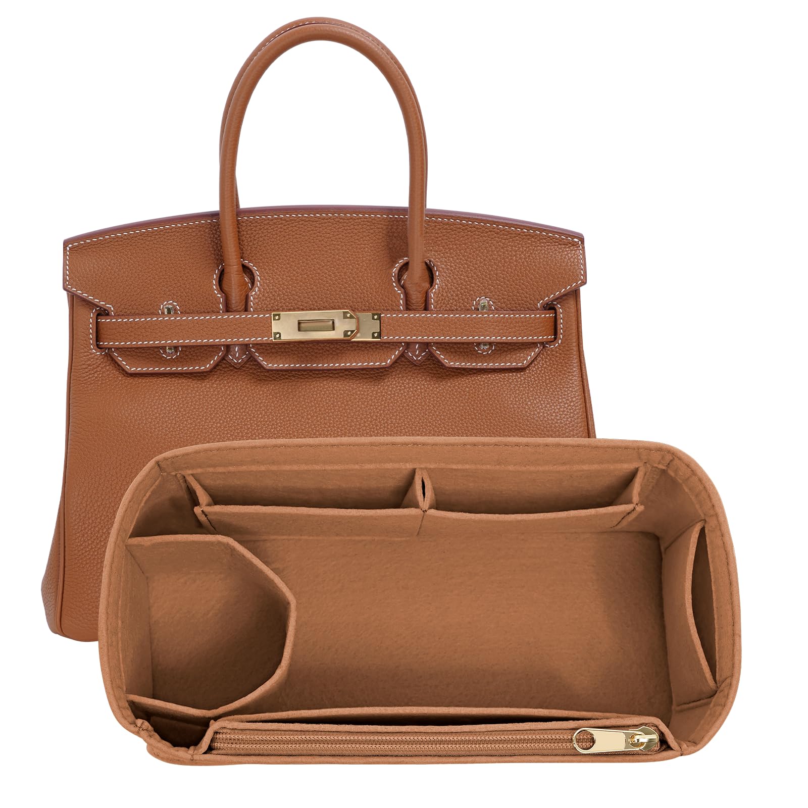 LOUKAYCCI Organizador de fieltro para bolso de Birkin 30 bolsas organizador de bolsas (EarthColor, BK30)