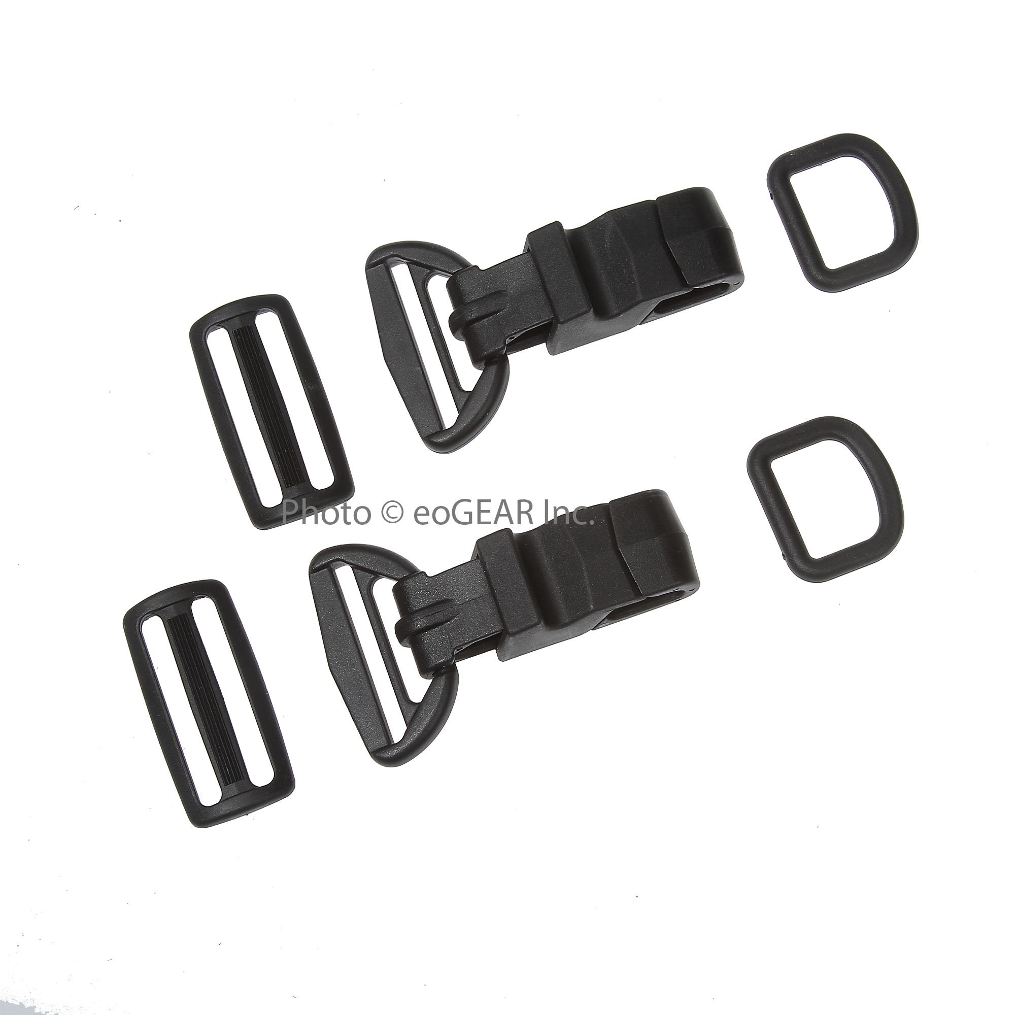 Shoulder Strap Kit w/Snaphook (1-1/2" / 38mm), Slider & D-Ring (7/8") Pair