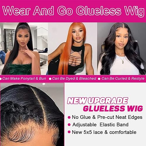 Miniatura 2 de Peluca de cabello humano precortado con cierre de encaje HD transparente de 5 x 5, sin pegamento, densidad del 180 %, color negro natural,