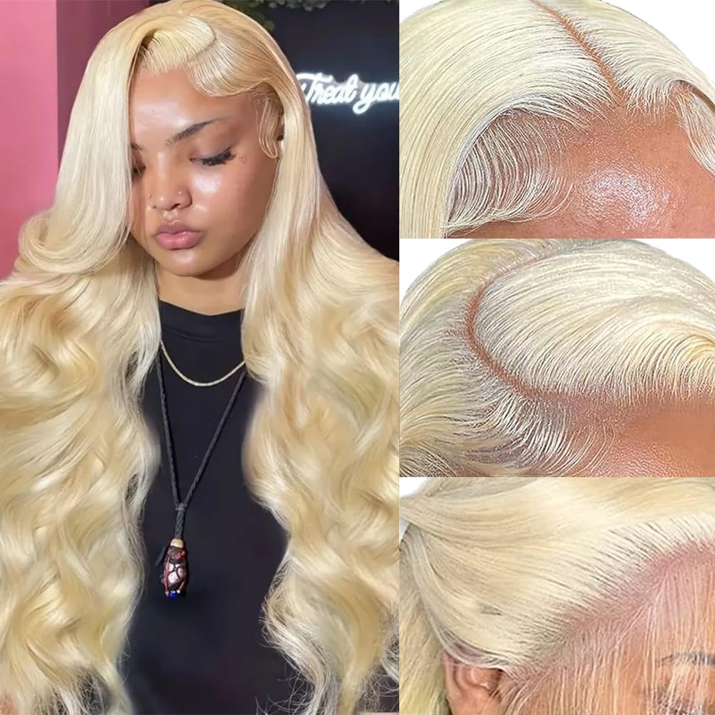 22 Inch Lace Front Wigs Human Hair Blonde Pre Plucked Body Wave 613 Lace Frontal Wigs 200 Density 13x6 Blonde Wig Human Hair With Baby Hair