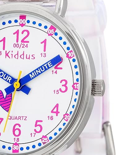 Miniatura 7 de Kiddus Educational Kids Watch for Children Boy and Girl. Analogue Time Teacher Wristwatch with Exercises. Japanese Quartz Movement. Easy to Read and