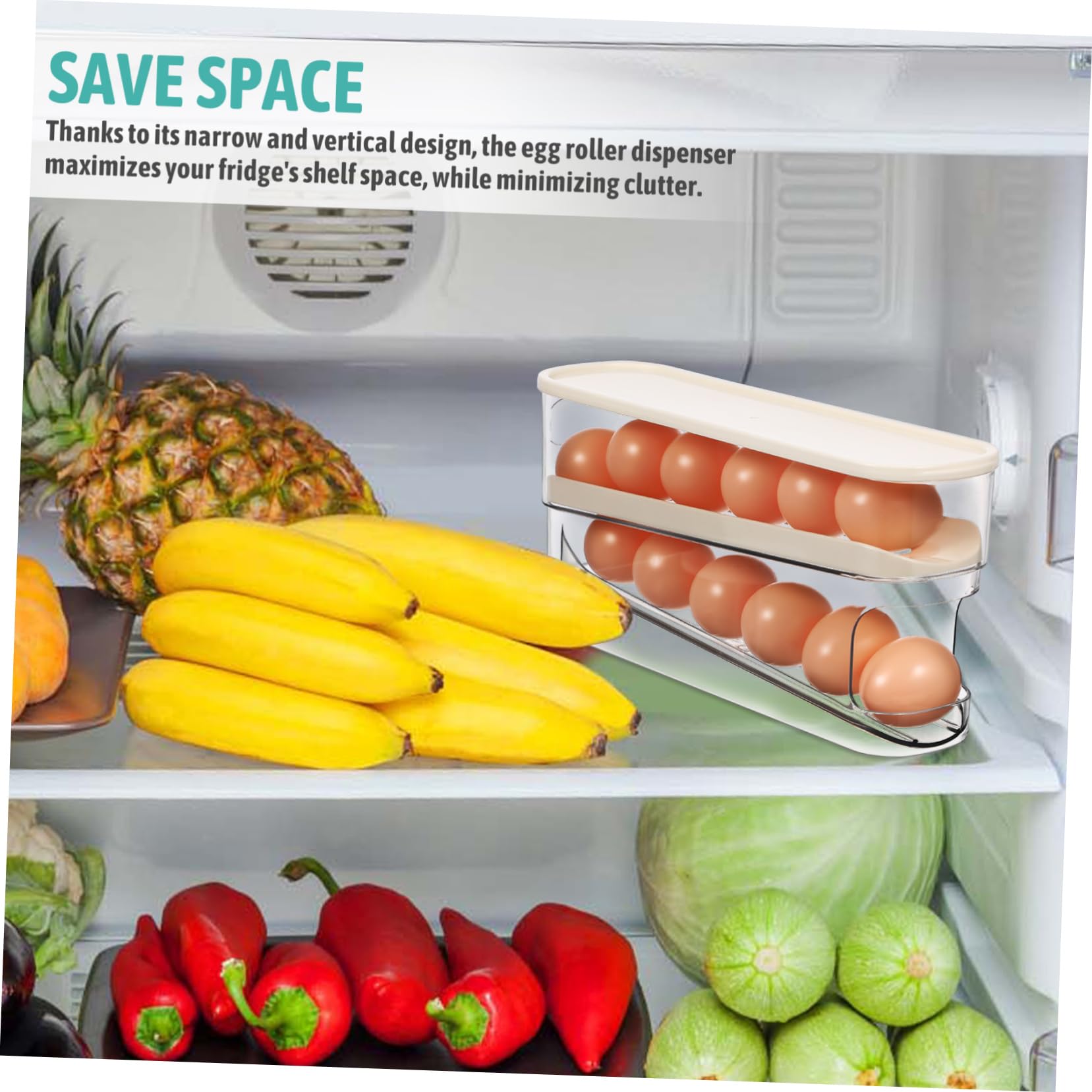 Alipis 4 Stück Für Rollende Eier Kühlschrank Organizer Eigentümer Eierrollerspender Eierhalter Eierständer Kühlschrankbehälter Für Eier Kühlschrank-organizer Plastik