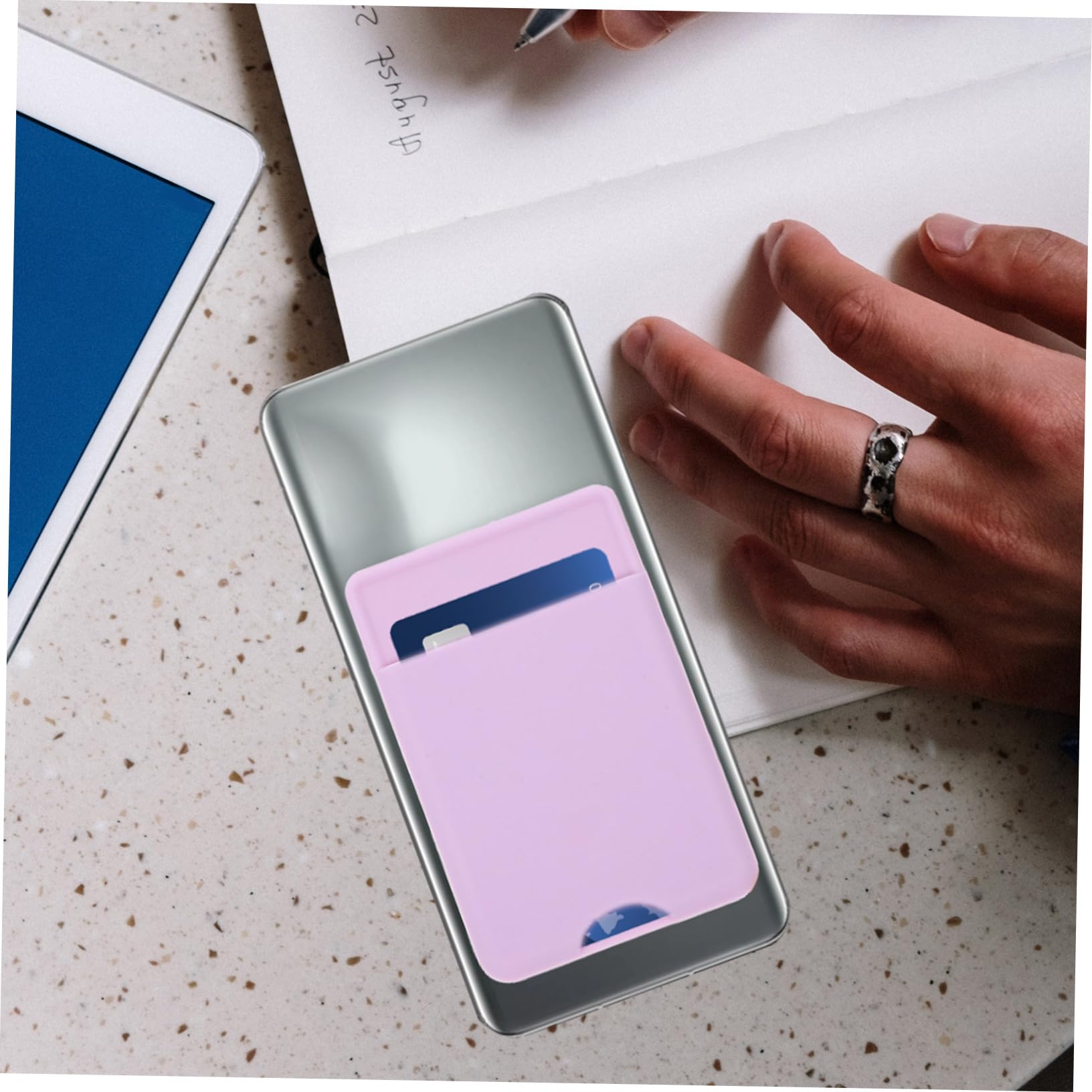 HOMSFOU 10pezzi Portacarte Per Smartphone Silicone Adesivo Di Pz Porta Bancomat e Carte Di Credito Per Retro Telefono Pratico e Resistente