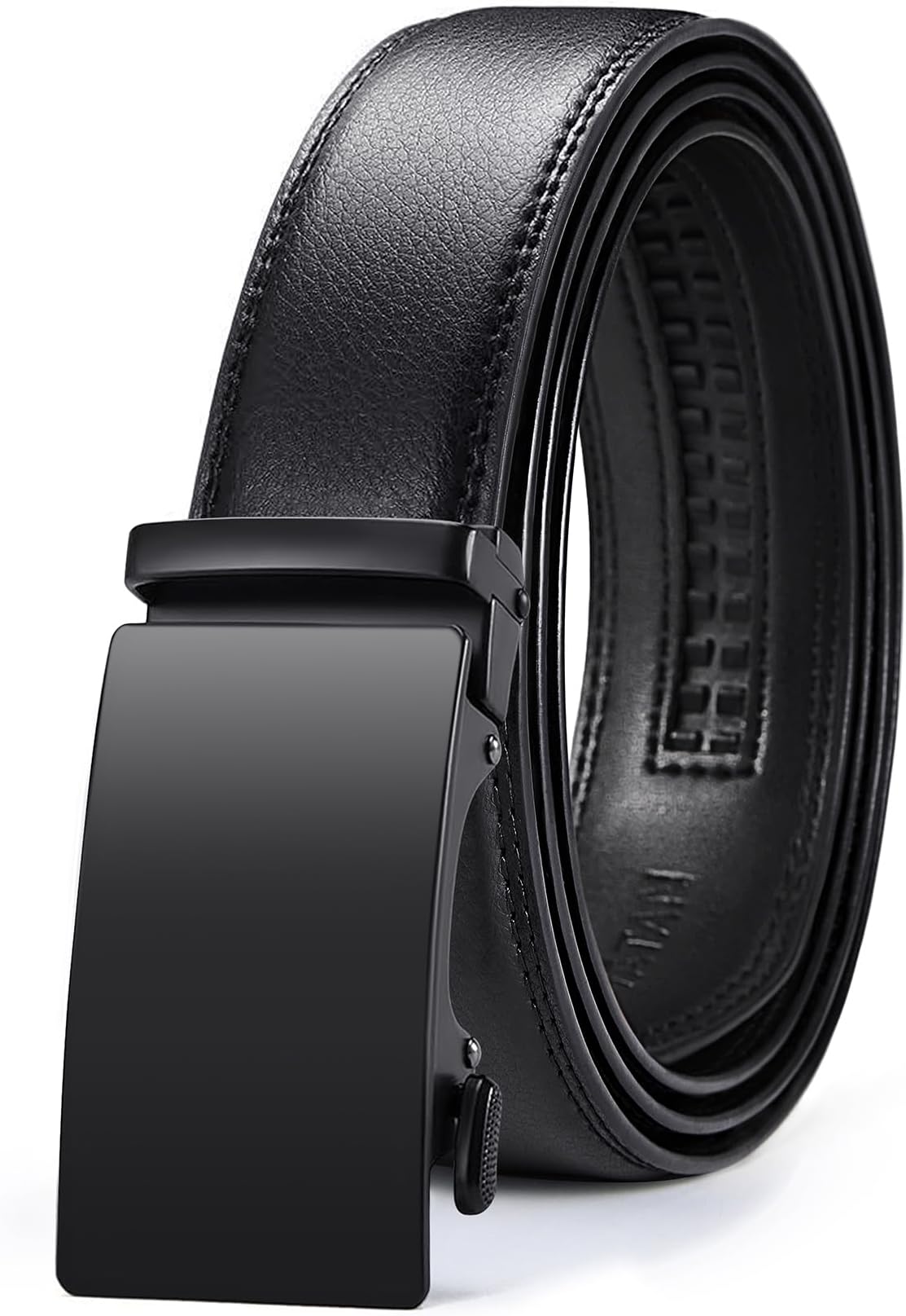 Men's Belt Leather Ratchet Belt for Men Dress Casual Every Day with Adjustable Buckle, Trim to Fit