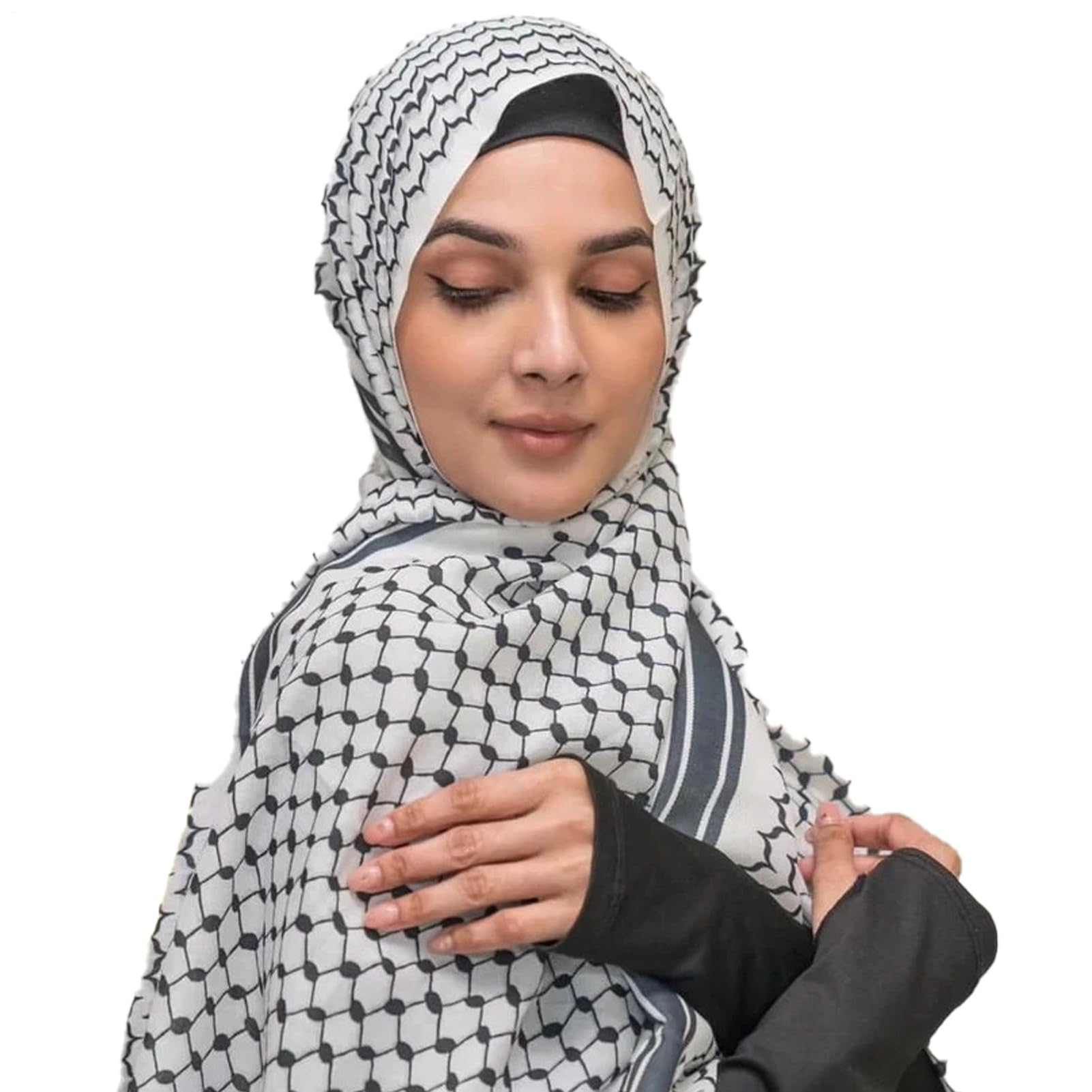 Keffiyeh Palestina Autentica Sciarpa Palestinese Wrap Cotton - Foto 4