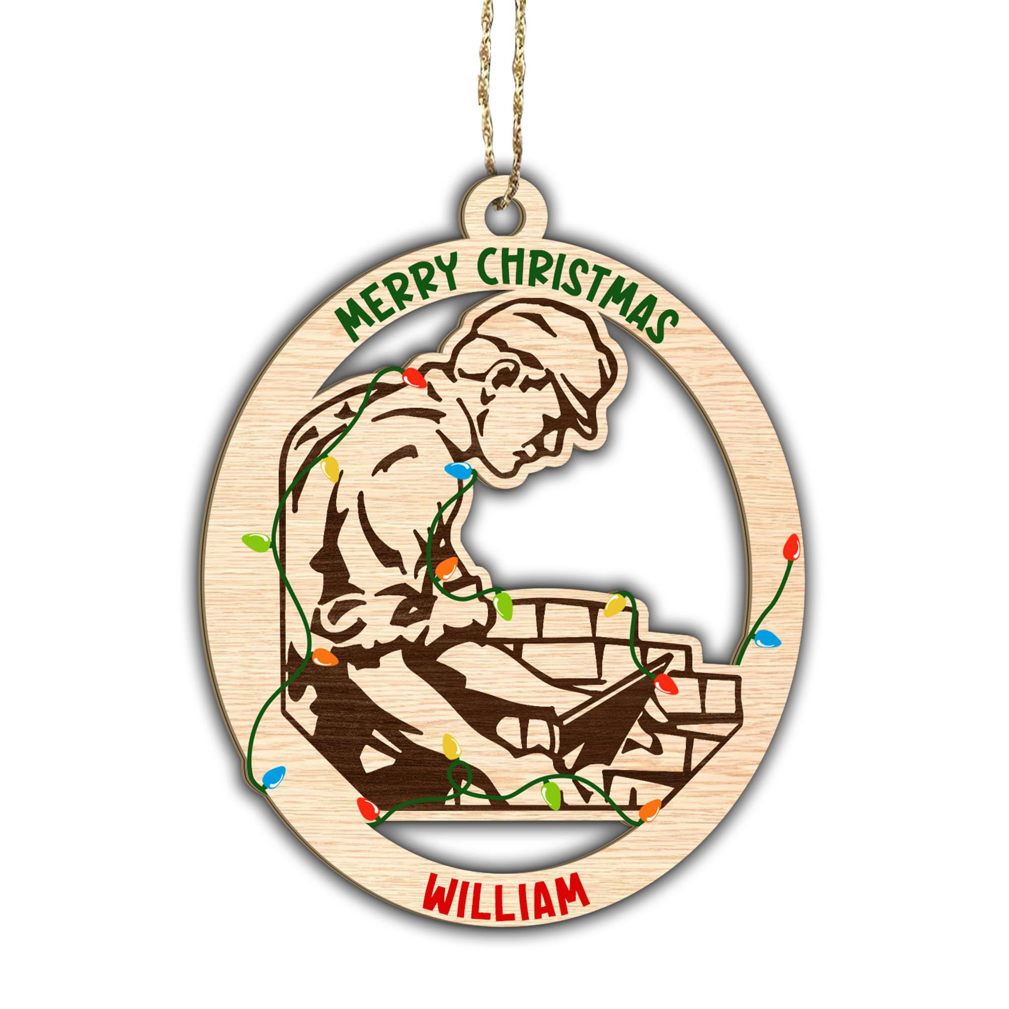 Personalized Brick Layer Masonry Construction Worker Christmas Ornament, Custom Name Brick Mason Builder Ornaments for Christmas Tree, Brick and Stone Mason Ornament Holiday Keepsake Gifts for Men