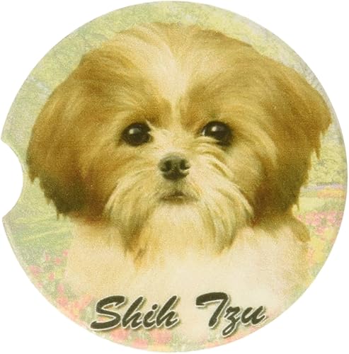 ES Pets Shih Tzu Posavasos de color marrón y blanco 30 x 30in