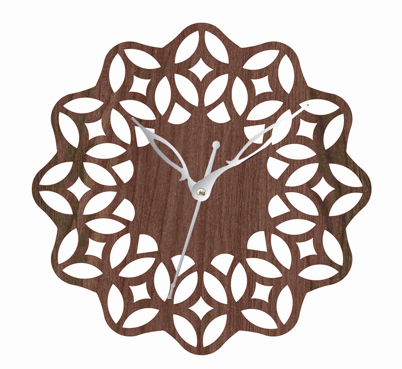 ADK Wooden Wall Clock, MDF Designer Wall Watch, Trendy Frameless Analog Hanging Home Decor Wall Clock for Bedroom Living Room Kitchen Drawing Room Office (Standard 30 x 30 Cm) 19