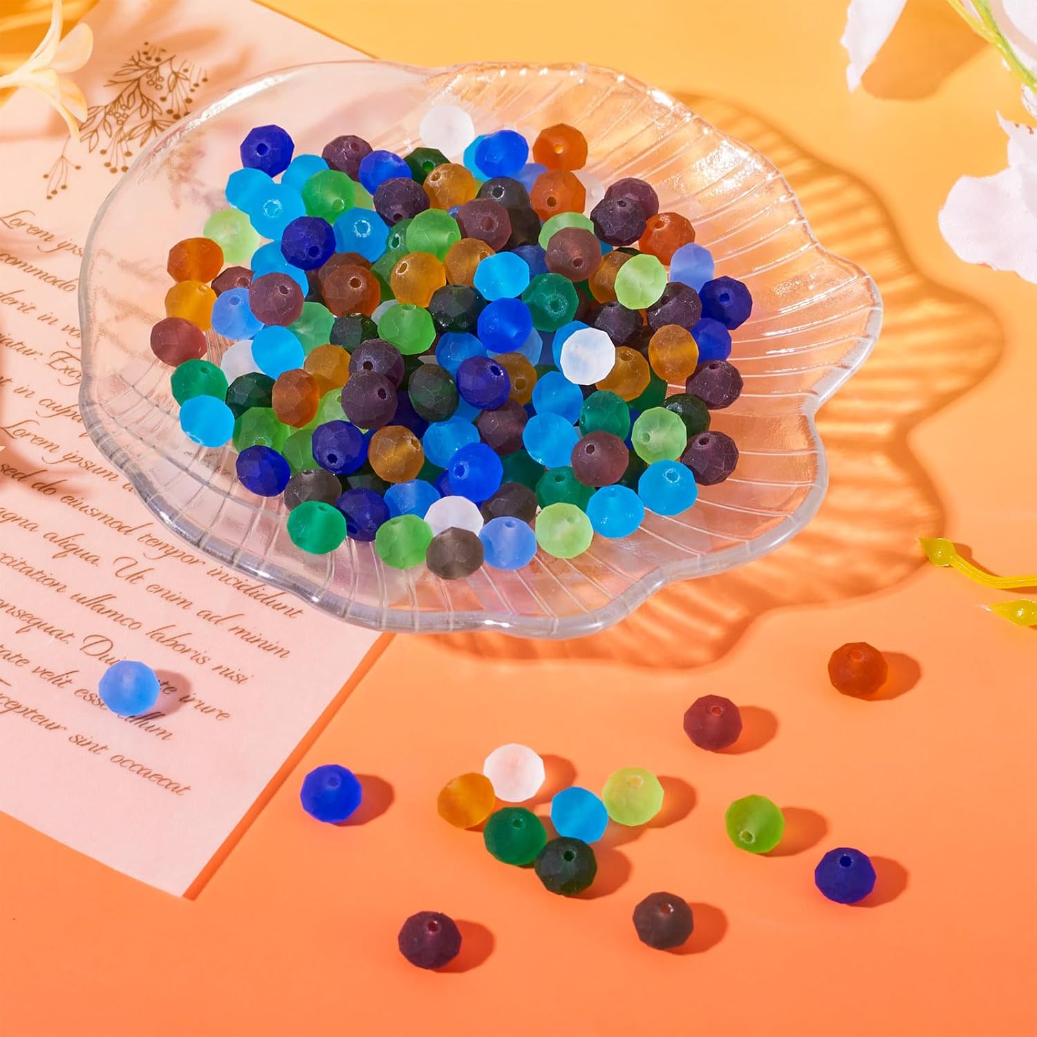 KISSITTY 195pcs 10mm Frosted Crystal Beads Glass Bead Spacers 15 Colors Faceted Rondelle Matte Loose Beads for DIY Necklaces Earrings Friendship Bracelets Jewelry Craft Making for Women - Image 7